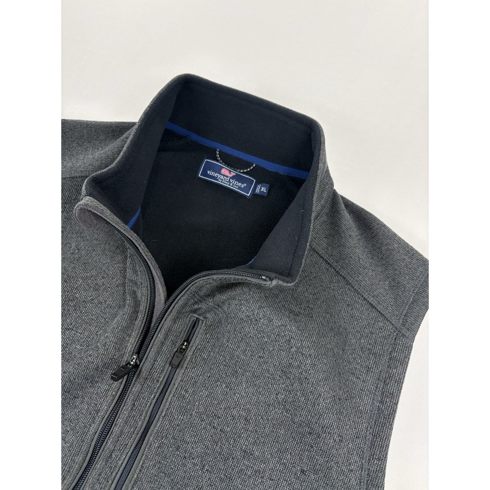 Vineyard Vines Mountain Sweater Fleece Vest Heather Gray Men's XL